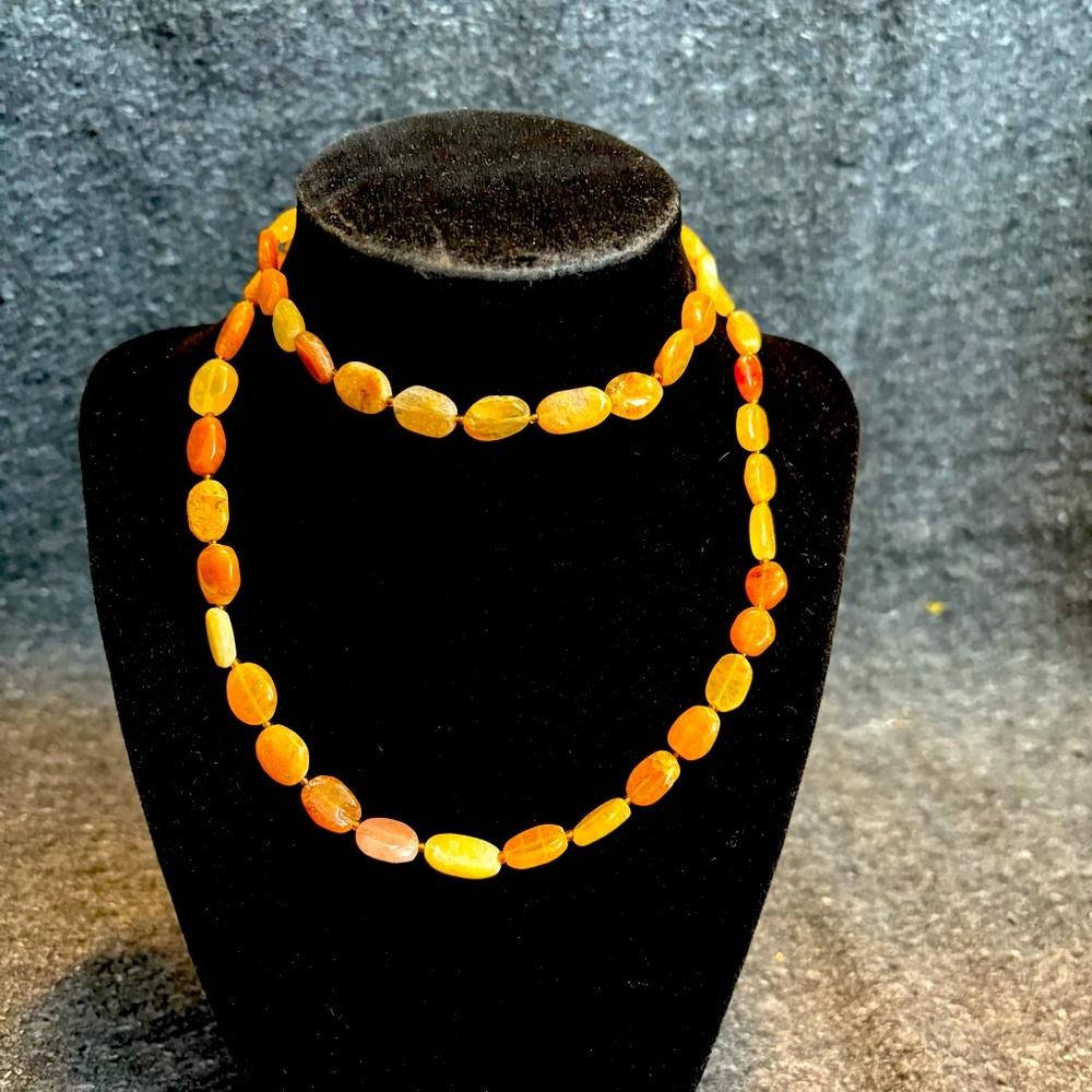 Beautiful Deep Citrine Beaded Necklace